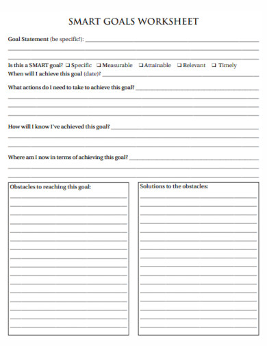 professional smart goals worksheet