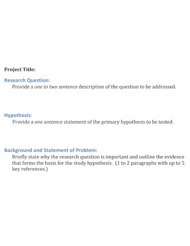 project hypothesis statement