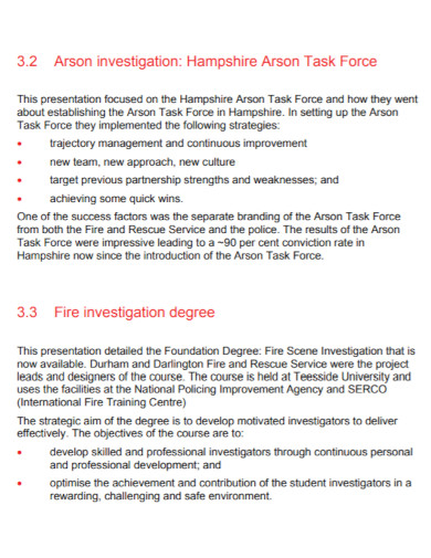 Research Fire Investigation Report