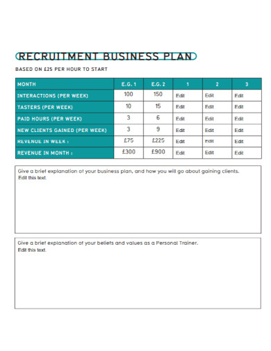 standard recruitment business plan