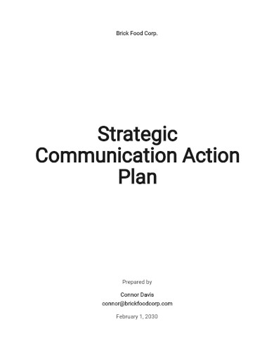 strategic communication action plan template