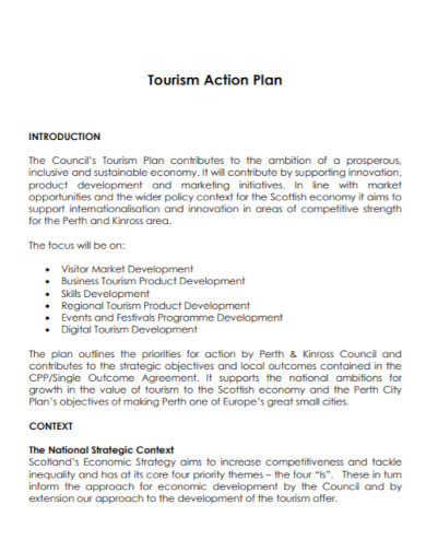 tourism action plan in pdf