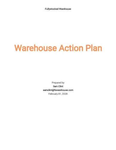 warehouse action plan template