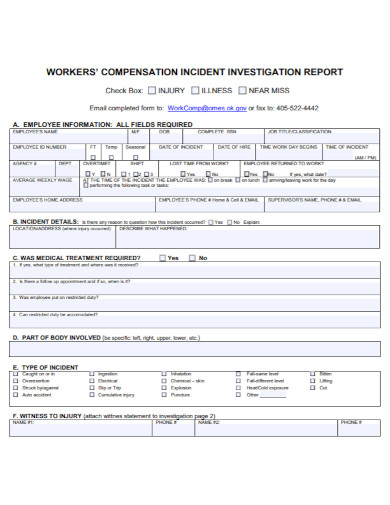 workers compensation investigation report