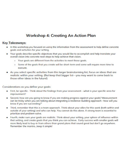 workshop action plan format
