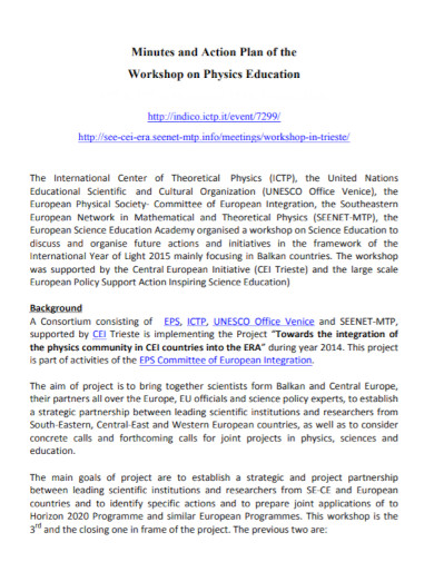 workshop on education action plan