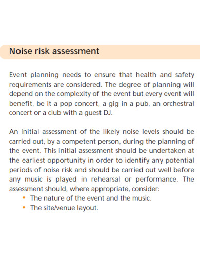 basic noise risk assessment