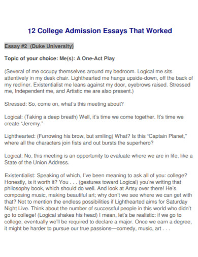 college admission essay