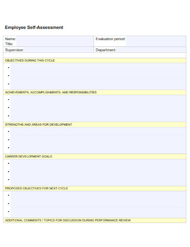Employee Self Assessment - 10+ Examples, Format, Pdf 