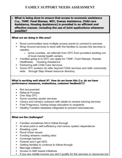 Family Needs Assessment - 10+ Examples, Format, Pdf | Examples