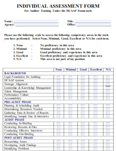 individual assessment form