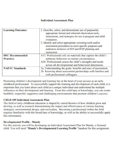 individual assessment plan