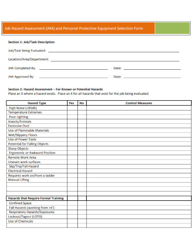 job hazard assessment in pdf