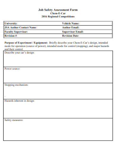 job safety assessment form