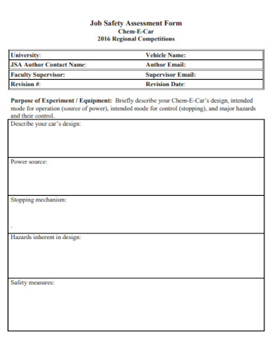 Job Safety Assessment - 6+ Examples, Format, Pdf | Examples