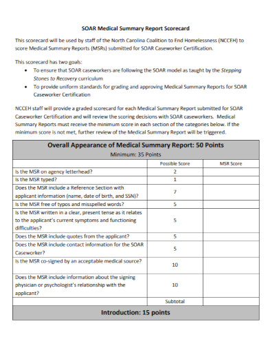 medical summary report template