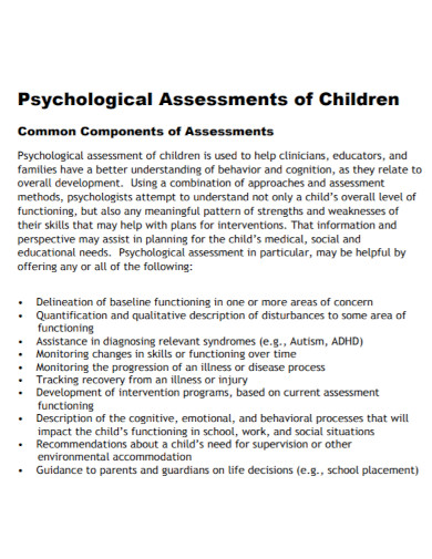 psychological assessment of children