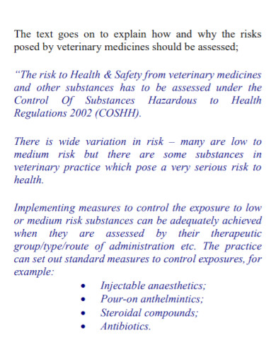 risk assessment and veterinary medicines