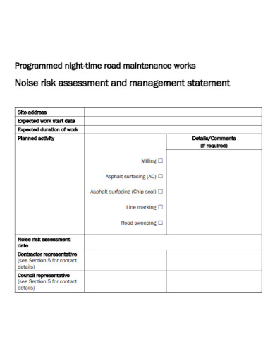 Noise Risk Assessment 10 Examples Format Pdf Examples