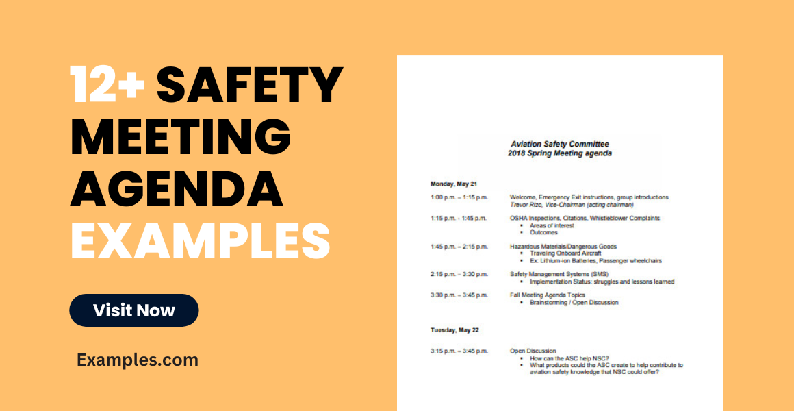 safety meeting agenda examples