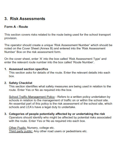 school transport risk assessment