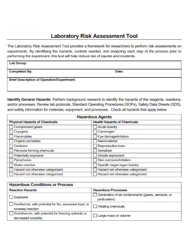 standard laboratory risk assessment