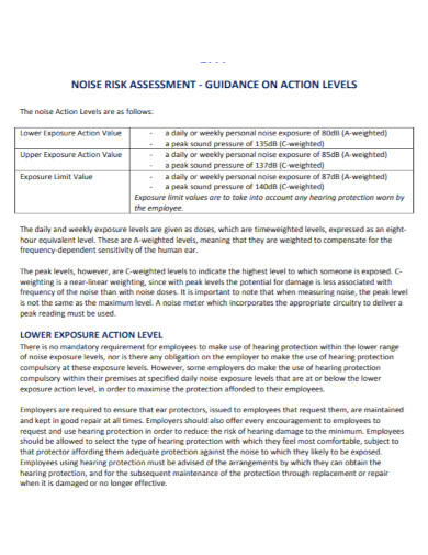 standard noise risk assessment