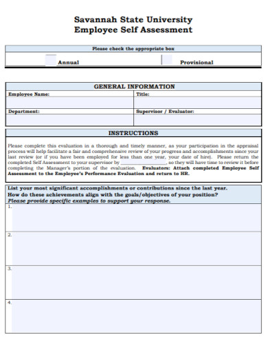 Employee Self Assessment - 10+ Examples, Format, Pdf | Examples