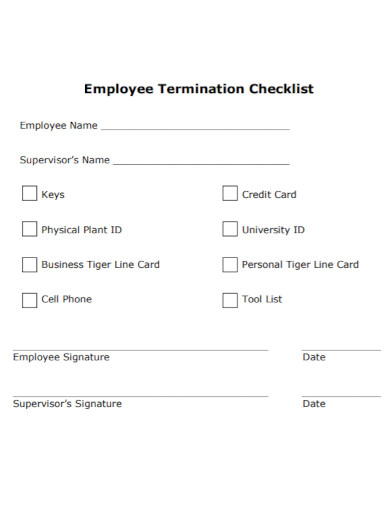 basic employee termination checklist