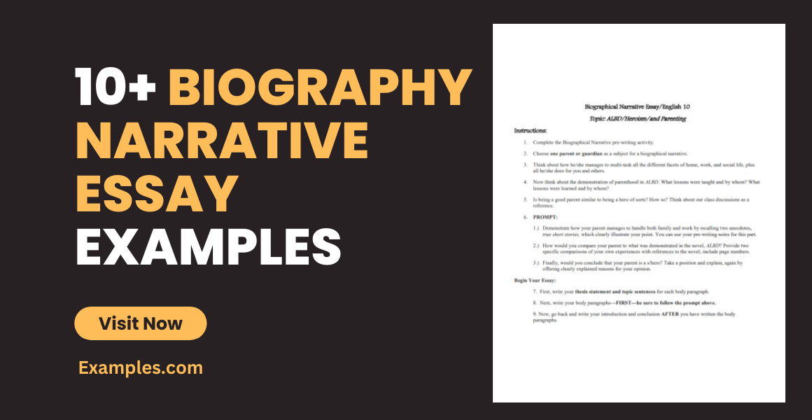 Biography Narrative Essay - 10+ Examples, Format, Pdf