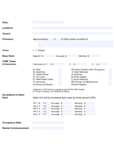 business lease proposal template