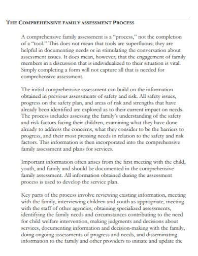 comprehensive family assessment