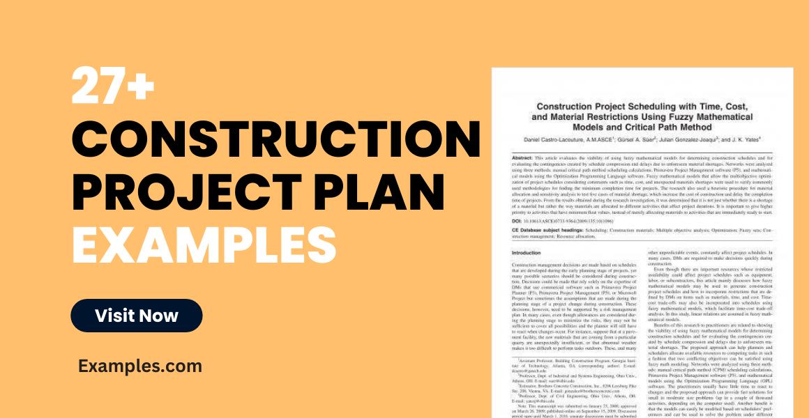 construction project plan examples