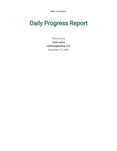 daily progress report for building construction