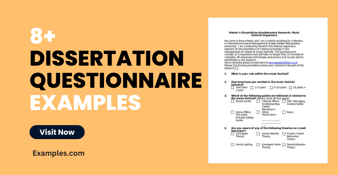 Dissertation Questionnaire Examples