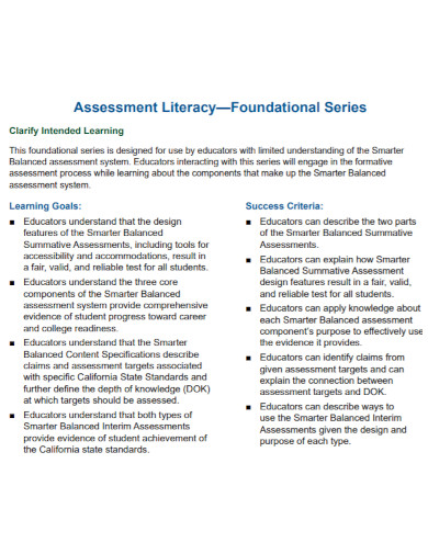 draft literacy assessment