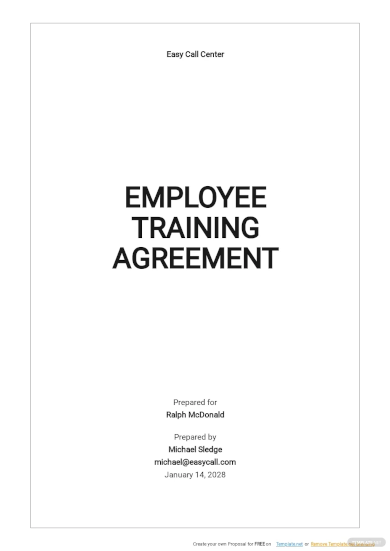 employee training agreement template