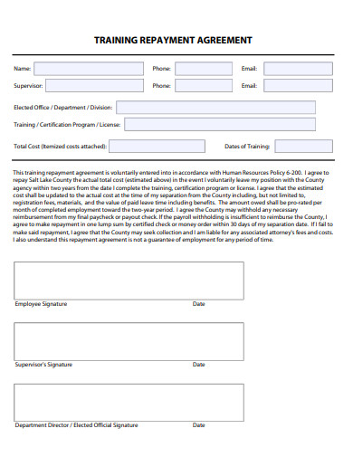 Employee Training Agreement - 5+ Examples, Format, Pdf