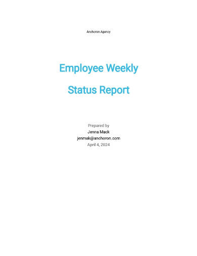employee weekly status example