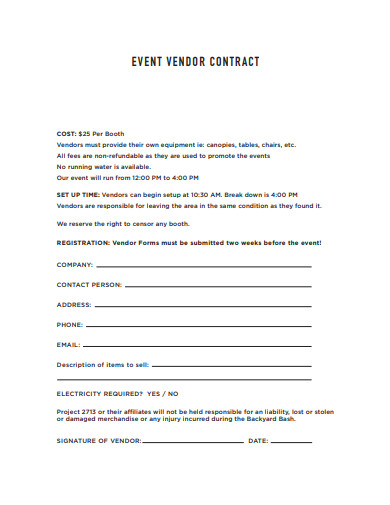 event vendor contract format