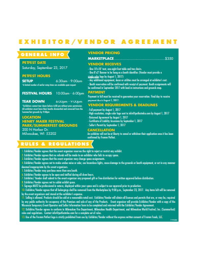 exhibitor marketplace vendor agreement