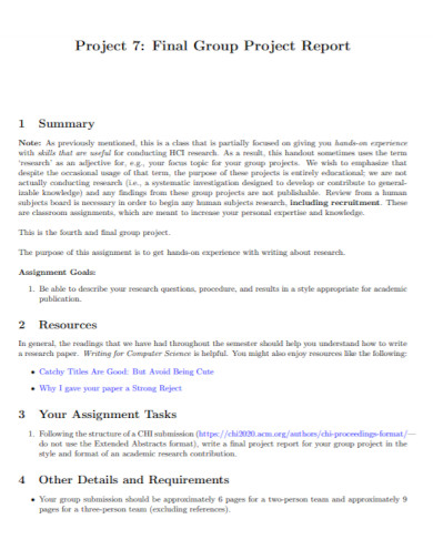 Group Project Report 6 Examples How To Create PDF