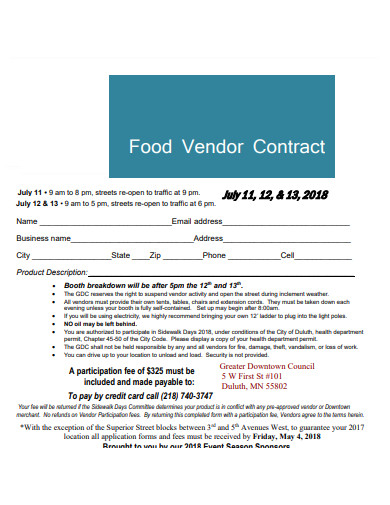 food vendor contract format