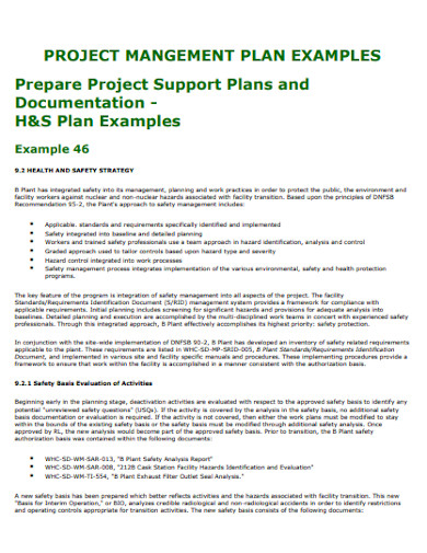 formal project safety management plan