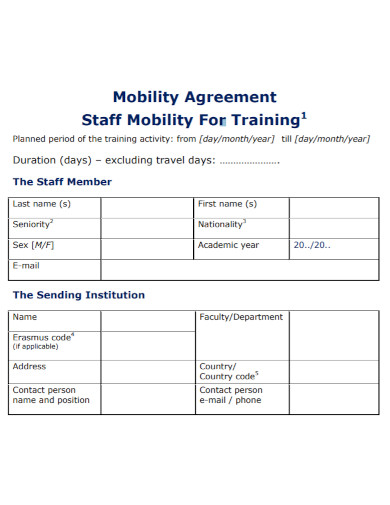 formal staff training agreement