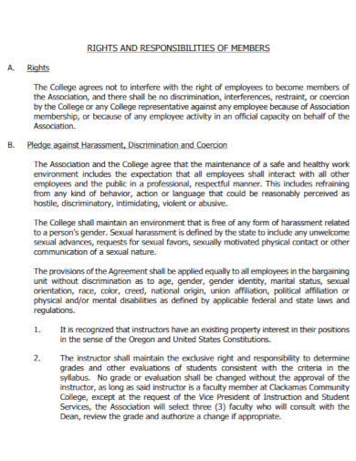 formal teaching faculty agreement