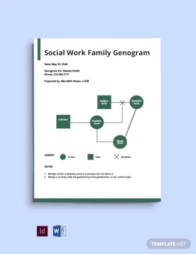 free social work family assessment genogram