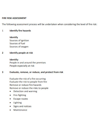 general fire risk assessment