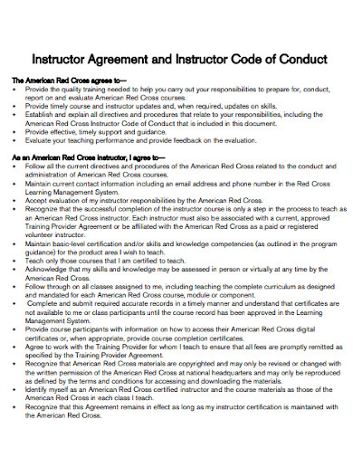 health instructor agreement
