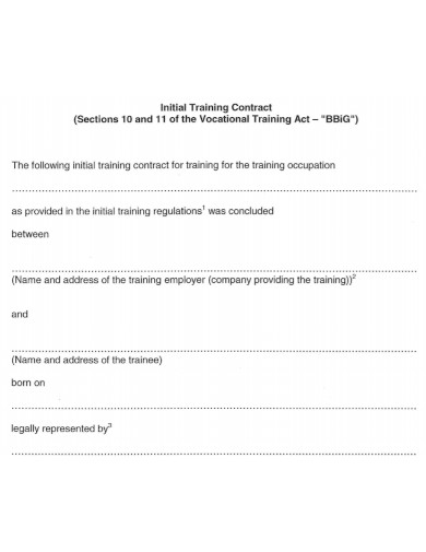 initial training contract template